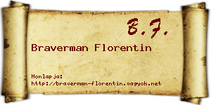 Braverman Florentin névjegykártya